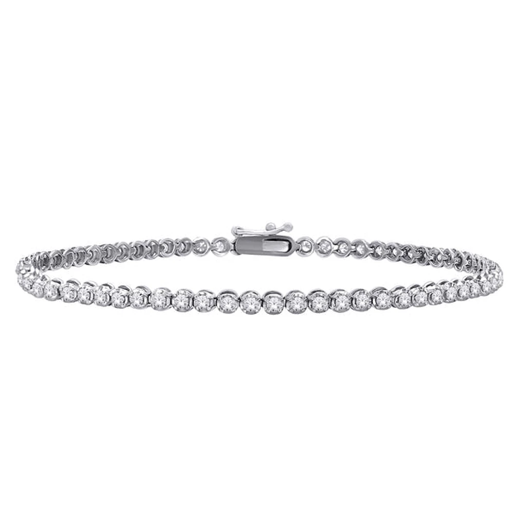 10K Lab Grown 1.00 - 5.00cttw Round Brilliant Cut Diamond Tennis Bracelet / Gold