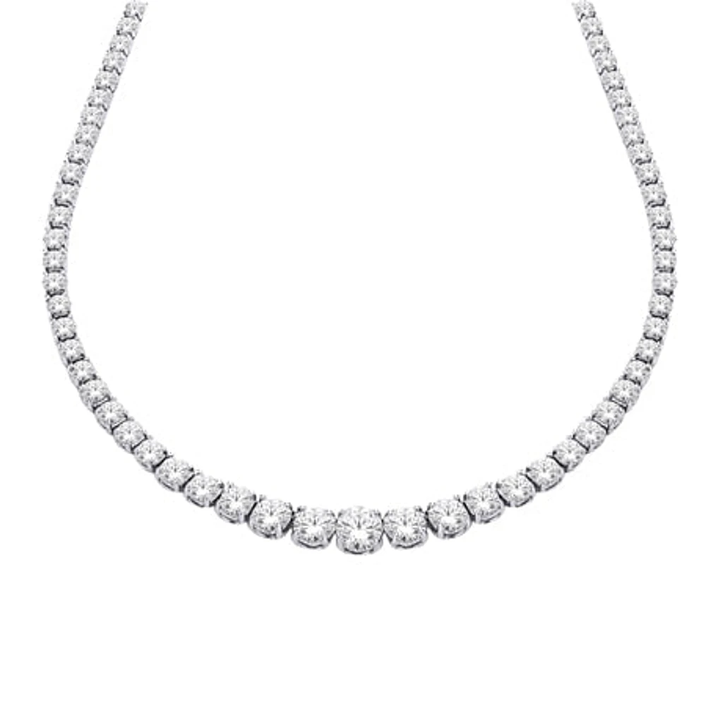 14K White Gold 5.00cttw Lab Grown Diamond Strand - 18 Inches