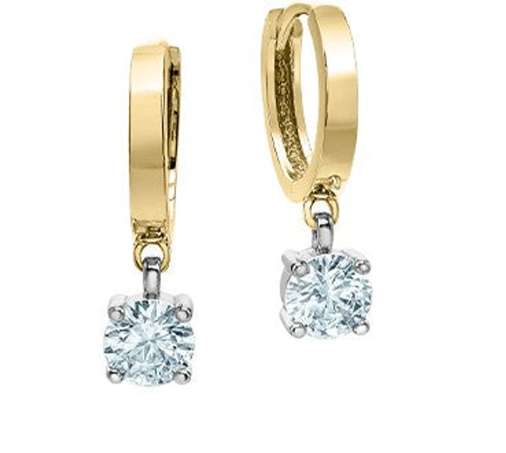14K Yellow and White Gold 2.08 cttw Lab Grown Diamond Earrings