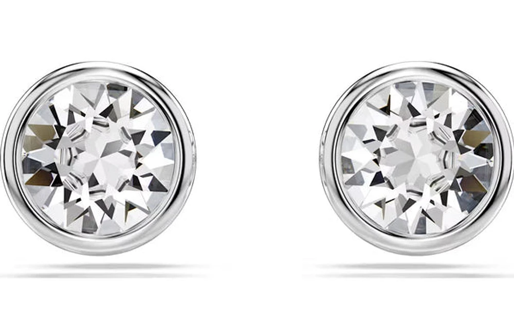Swarovski - Imber stud earrings, Round cut, White, Rhodium plated - 5696073