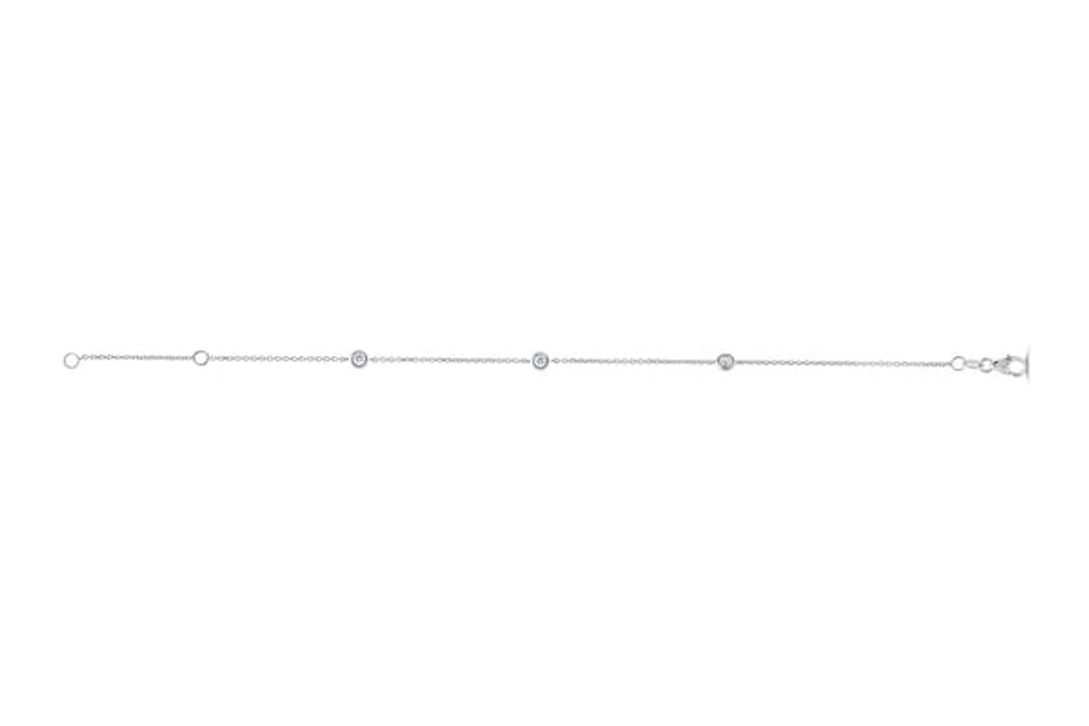 10K White Gold CZ By the Yard Bracelet