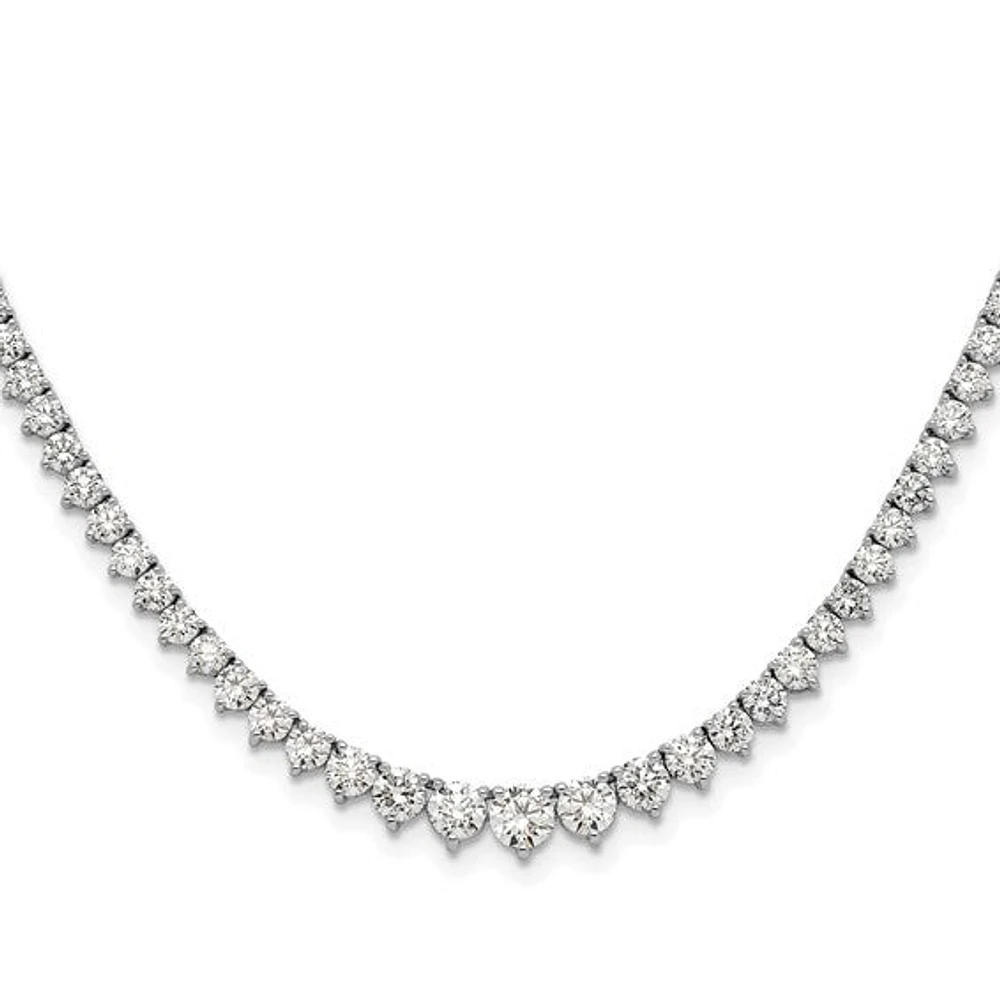 14kw 6.50cttw Lab Grown Diamond Tennis Style Necklace - 16”