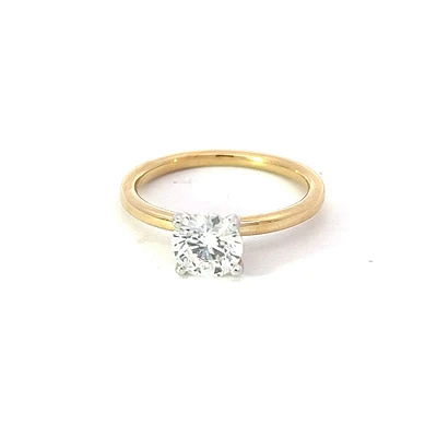 14K Yellow Gold 1.01cttw Round Brilliant Cut Canadian Diamond Engagement Ring - / White