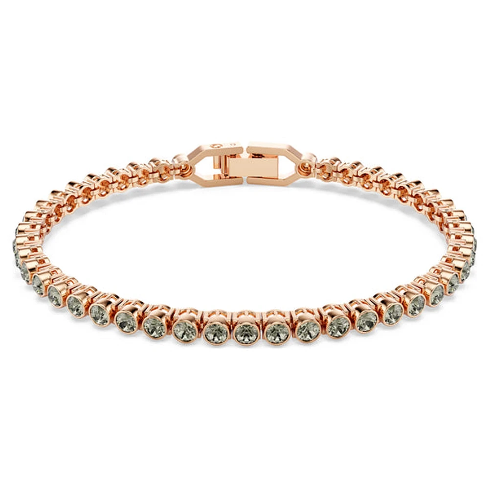 Swarovski Imber Emily Tennis bracelet, Round cut, Black