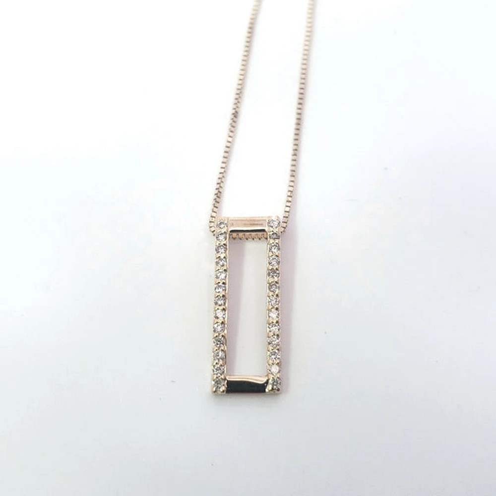 10K Yellow Gold 0.13 cttw Diamond Pendant, 18"