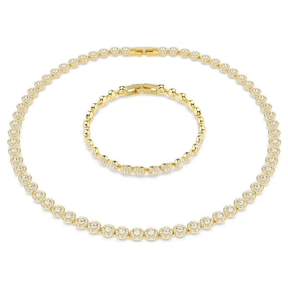 Swarovski - Una Angelic set Round cut, White, Gold-tone plated - 5720506