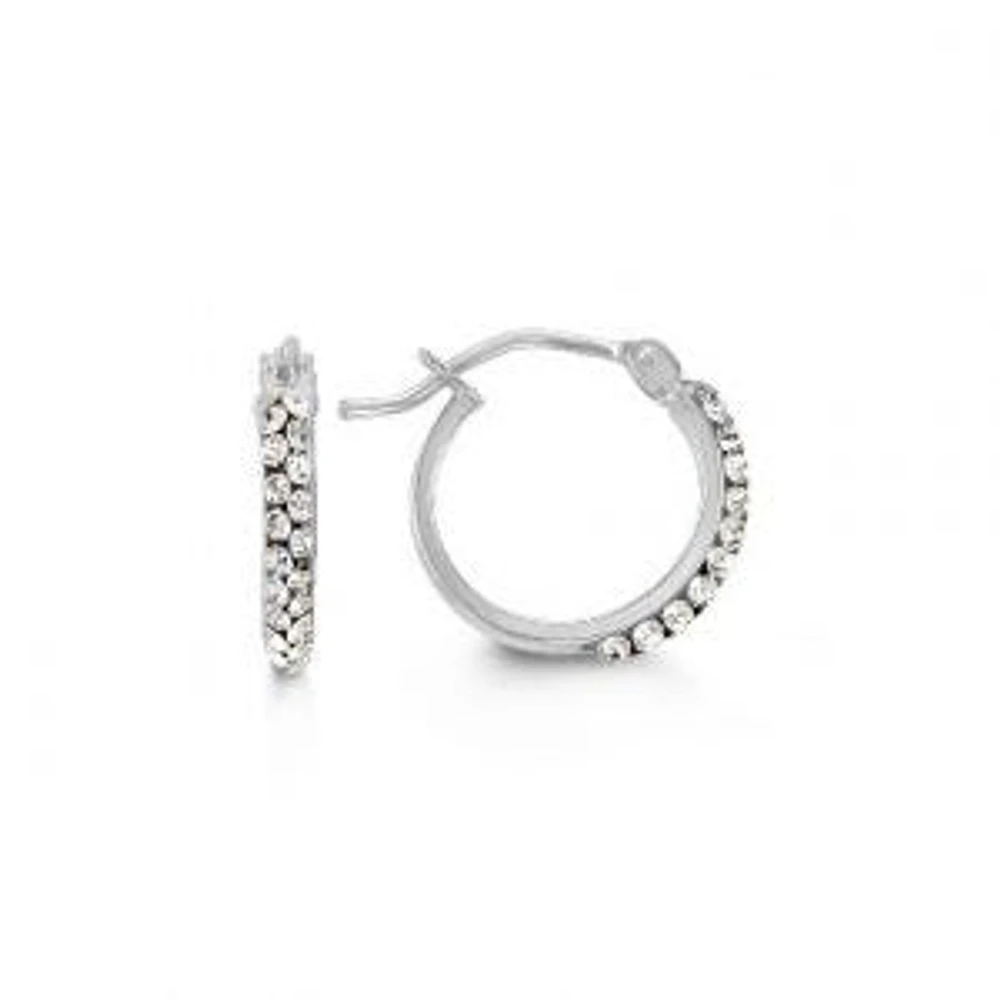 10K White Gold Cubic Zirconia 15mm Earrings