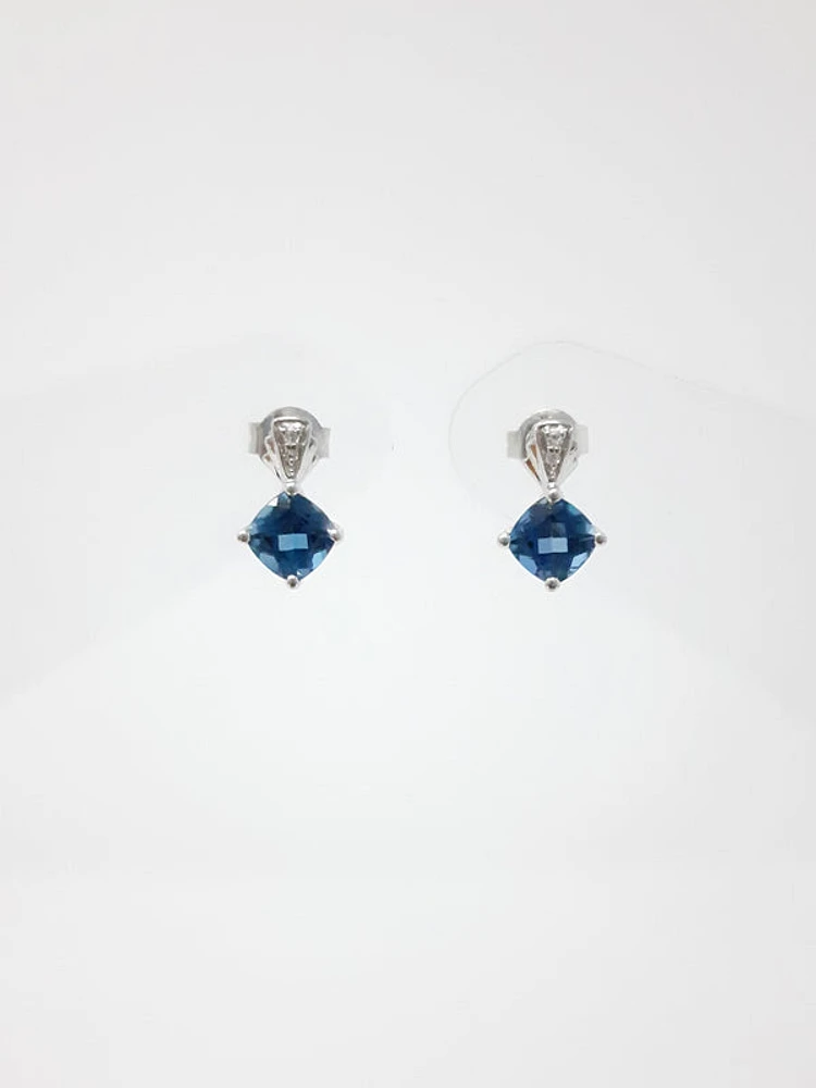 London Blue Topaz and Diamond Earrings