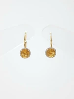 Citrine and Diamond Earrings
