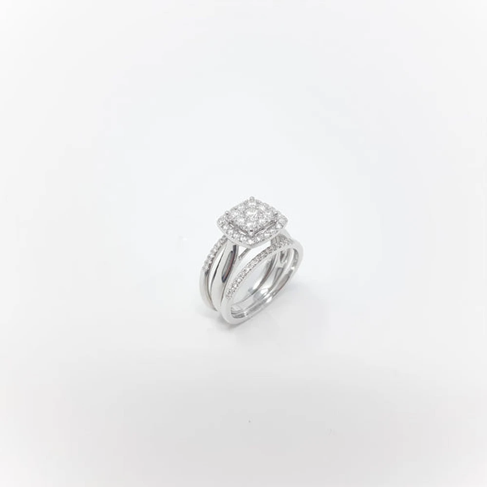 Diamond Engagement Ring with 2 Matching Bands