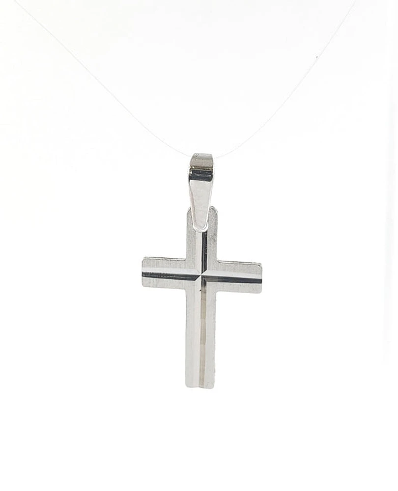 10K White Gold Cross Charm