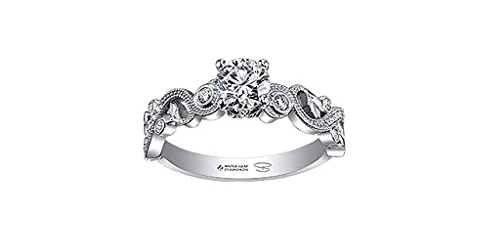 18K White Gold 0.50cttw Canadian Diamond Engagement Ring - 4.5