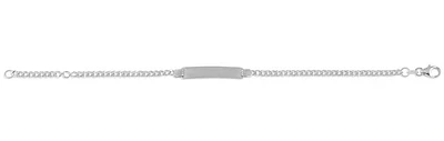 10K White Gold Bracelet with Engravable Plate
