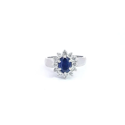 14K Gold Sapphire and Diamond Ring