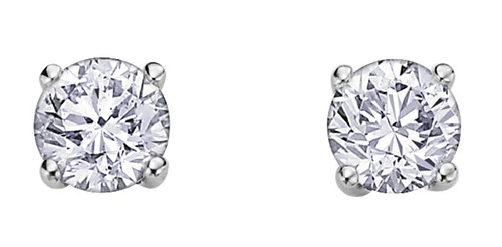 14K White Gold 0.25cttw Canadian Diamond Earrings