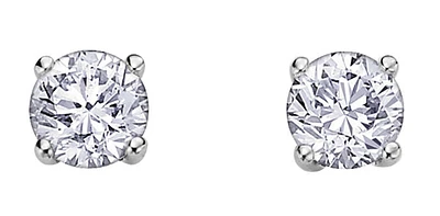 14K White Gold 0.25cttw Canadian Diamond Earrings