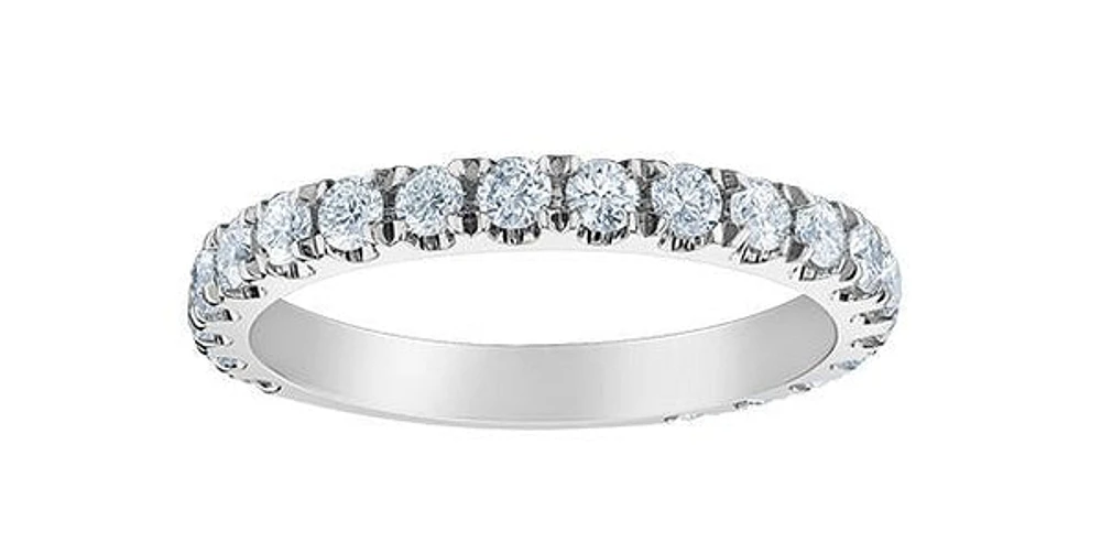 14K White Gold 1.00cttw Lab Grown Diamond Band