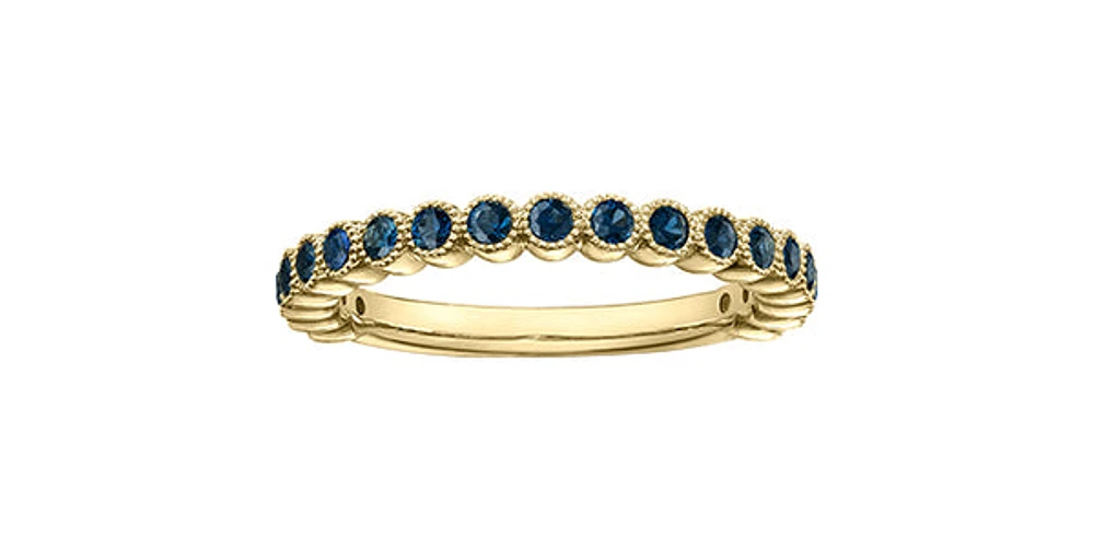 10K Yellow Gold Genuine Sapphire Ring - 4.5