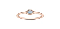 10K Rose Gold 0.25cttw Genuine Moonstone Ring, size 6.5