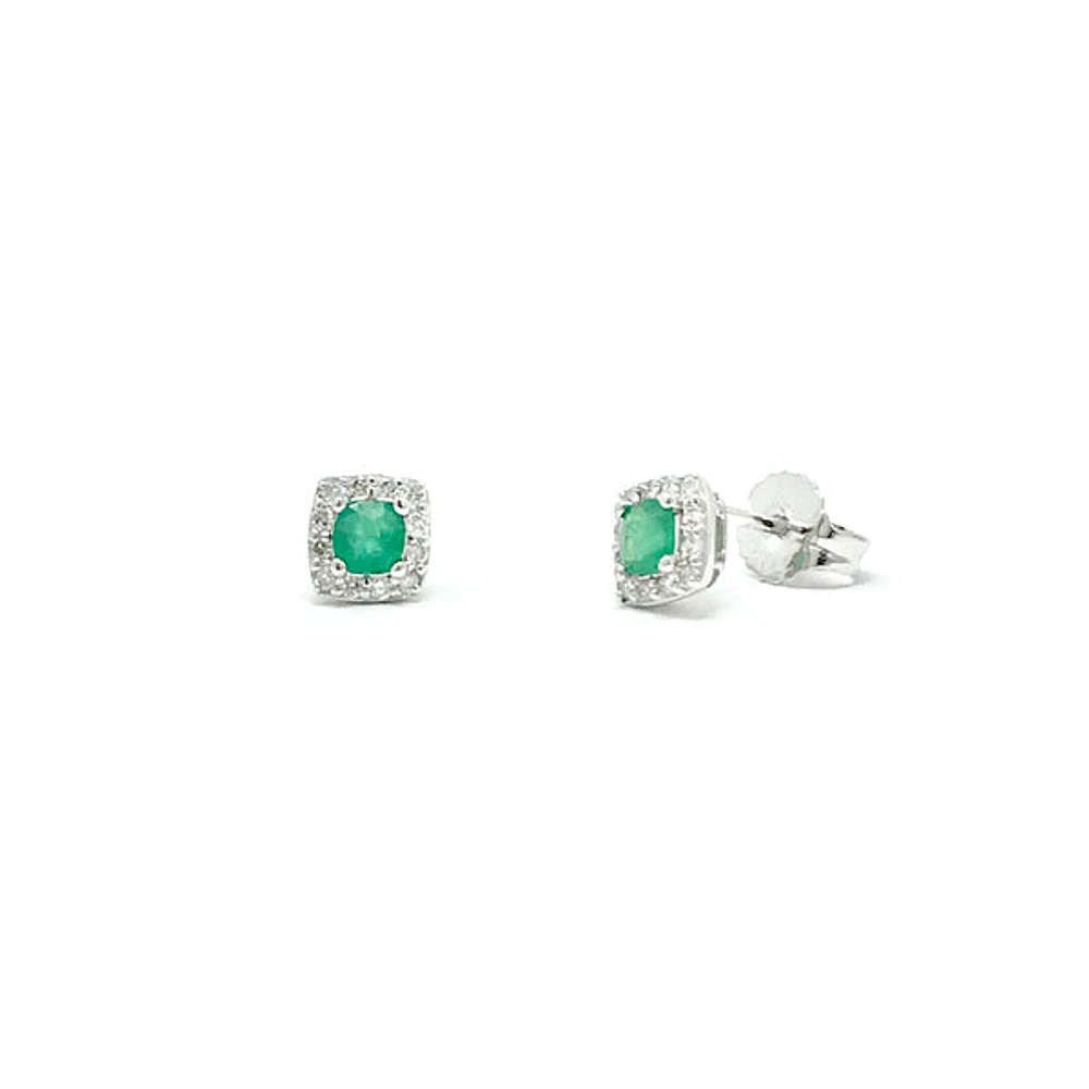 Emerald and Diamond Earrings