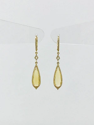 Citrine and Diamond Earrings