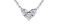 10K White Gold 0.25cttwDiamond Heart Pendant, 18"