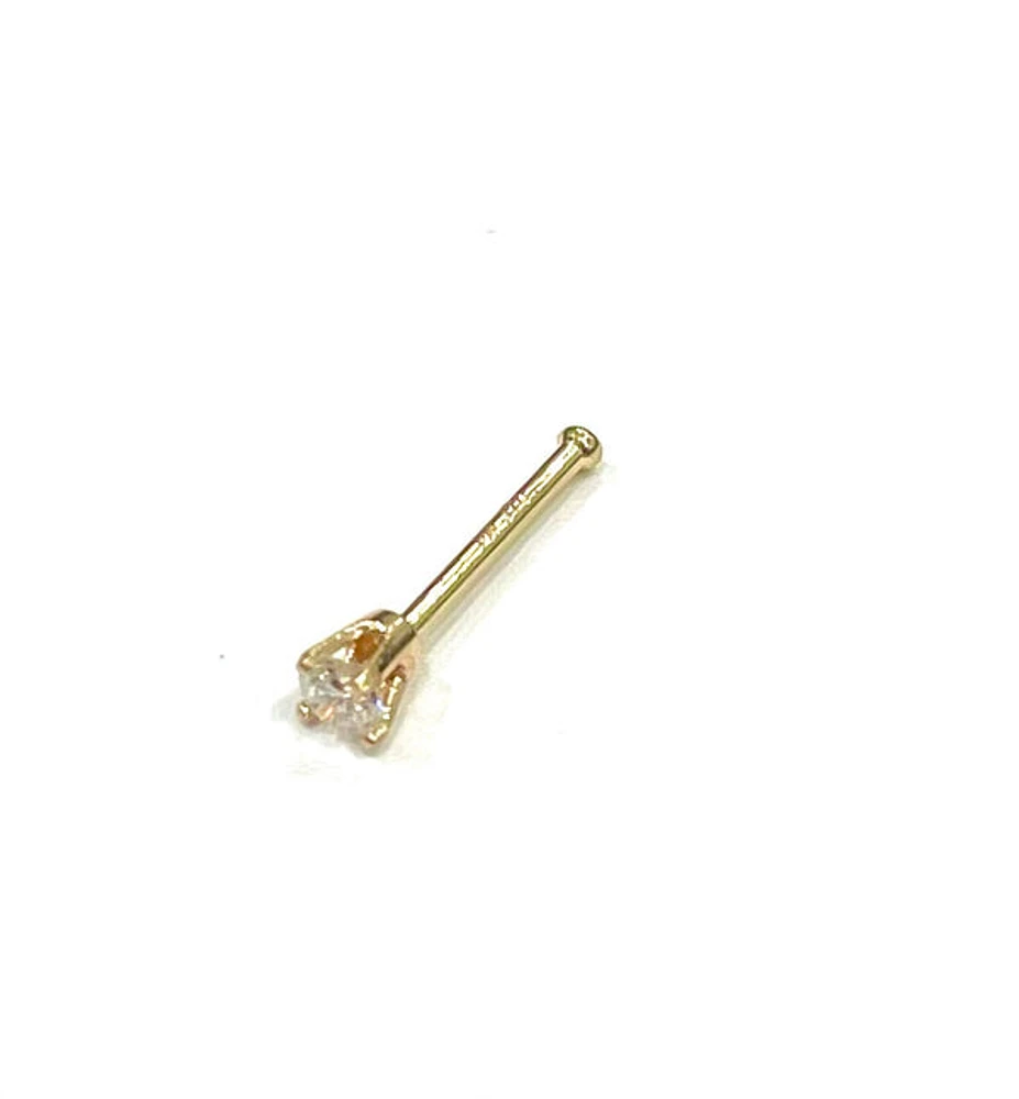 14K Gold 0.03cttw Diamond Nose Stud