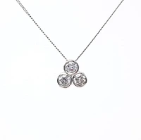 10K White Gold 0.25cttw Trinity Diamond Pendant, 18"