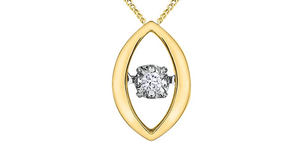 10K Yellow 0.02cttw Diamond Pendant, 18"