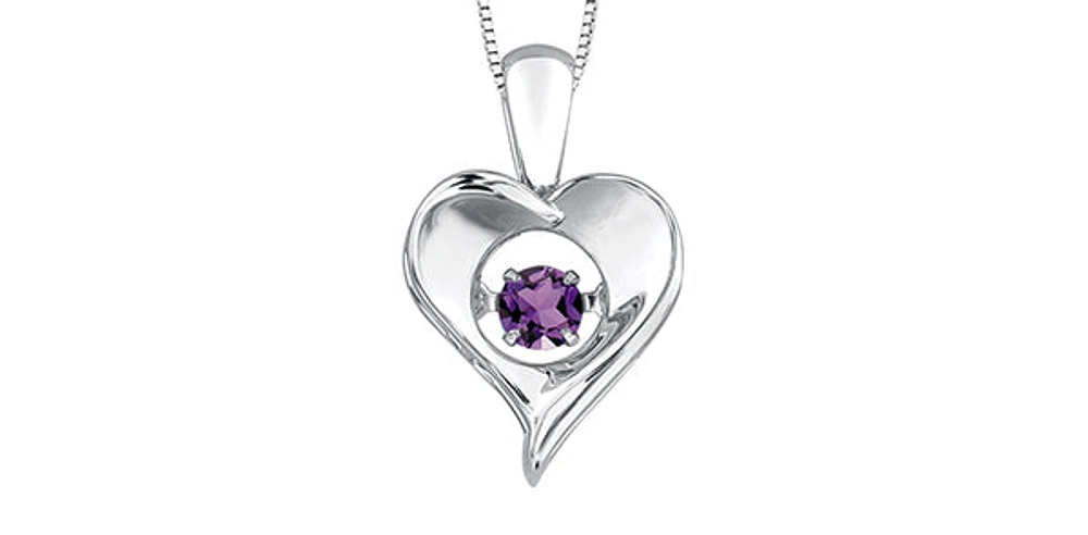 925 Sterling Silver Amethyst Shape Pulse Necklace - 18 Inches