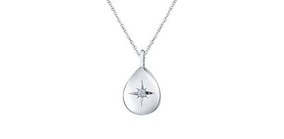 10K White Gold 0.02cttw Canadian Diamond Pendant