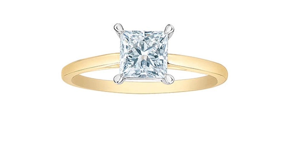 14K White gold 1.01Cttw Lab Grown Princess Cut Diamond Engagement / Anniversary Ring - 7