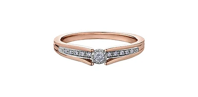 10K Rose Gold 0.10cttw Diamond Ring