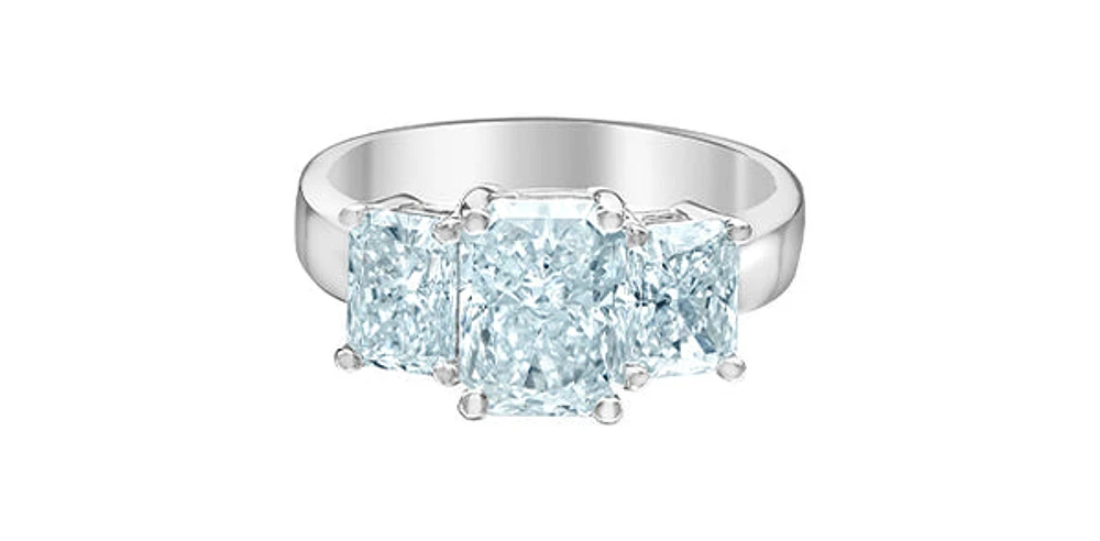 14K White Gold 3.43Cttw Lab Grown Cushion Cut Diamond Engagement / Anniversary Ring - 7