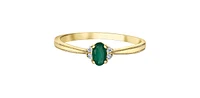 10K Yellow Gold 0.25cttw Emerald and 0.03cttw Diamond Ring - / 4.5