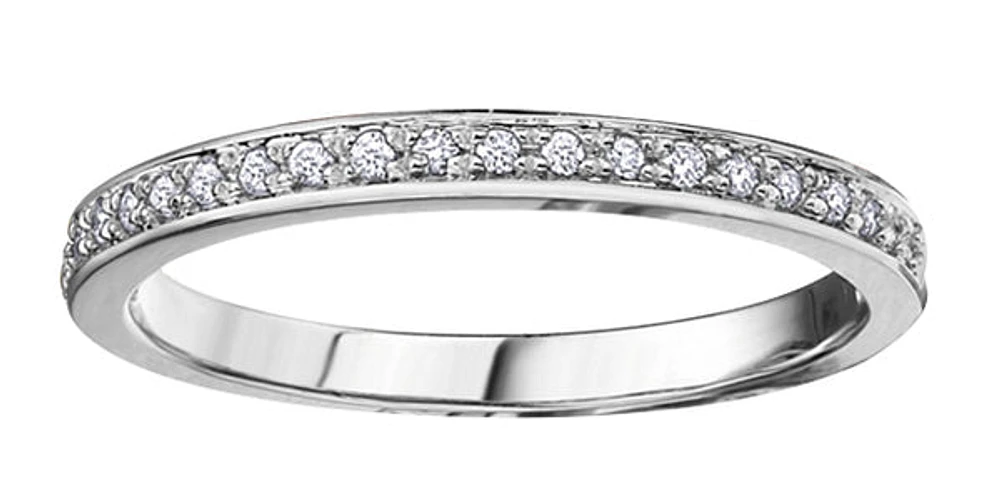 10K White Gold 0.15cttw Diamond Pave Ring - 4.5