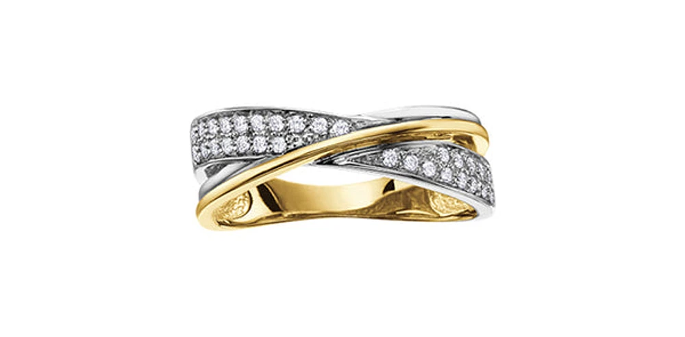 10K Yellow & White Gold 0.19cttw Diamond Ring - 4.5