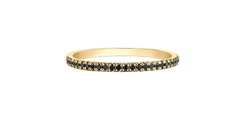 10K Yellow Gold Black Diamond Ring