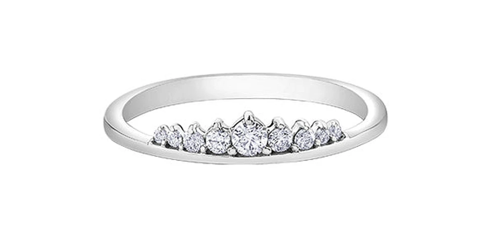 10K White Gold 0.15cttw Diamond Tiara Ring - / 4.5