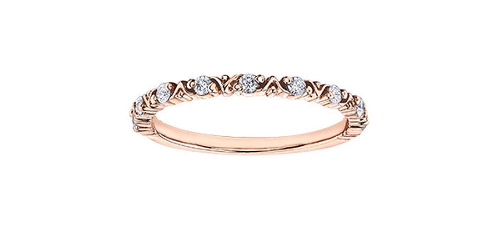 10K Rose Gold 0.18cttw Diamond Ring - 4.5