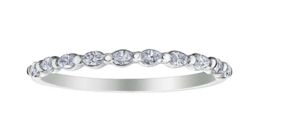 14K White Gold Marquise Cut Diamond Band