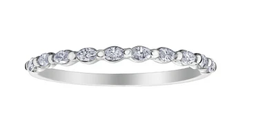 14K White Gold Marquise Cut Diamond Band