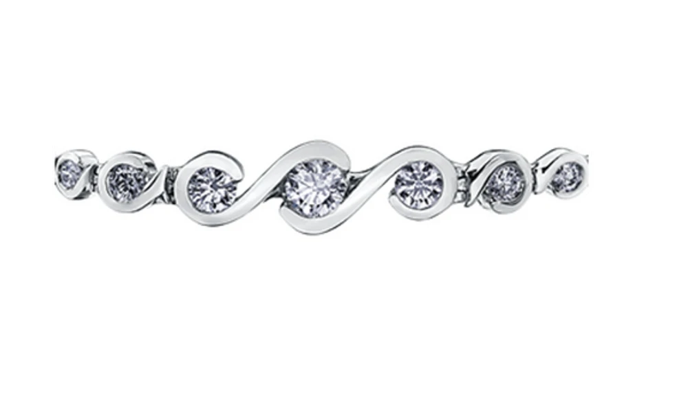 18Kt White Gold & Palladium Alloy (hypoallergenic) 2.50cttw Diamond Tennis Bracelet, 7"