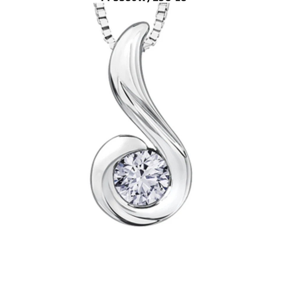 18K White Gold & Palladium Alloy (hypoallergenic) 0.25cttw Diamond Necklace