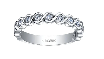 18K White Gold/Palladium Alloy (hypoallergenic) 0.20-0.50cttw Round Brilliant Multi-Stone Diamond Band - / Carat Total