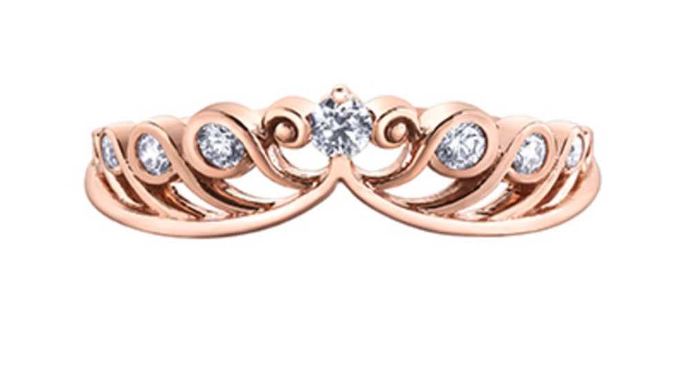 14K Rose Gold 0.18cttw Round Brilliant Multi-Stone Diamond Ring - Gold/Palladium