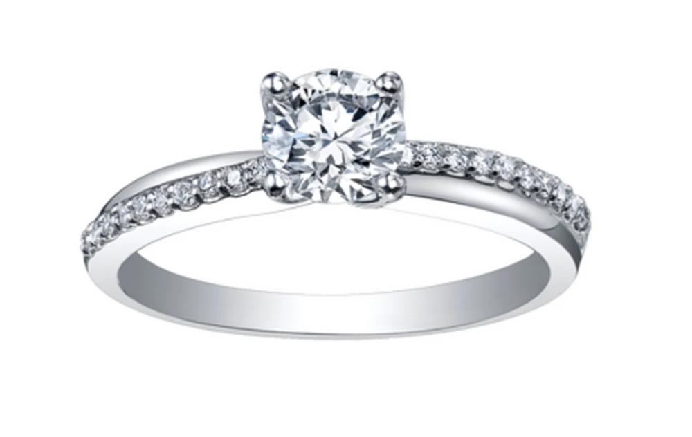 Platinum 0.42-0.82cttw Canadian Round Brilliant Diamond Engagement Ring - 0.42 Carat Total /