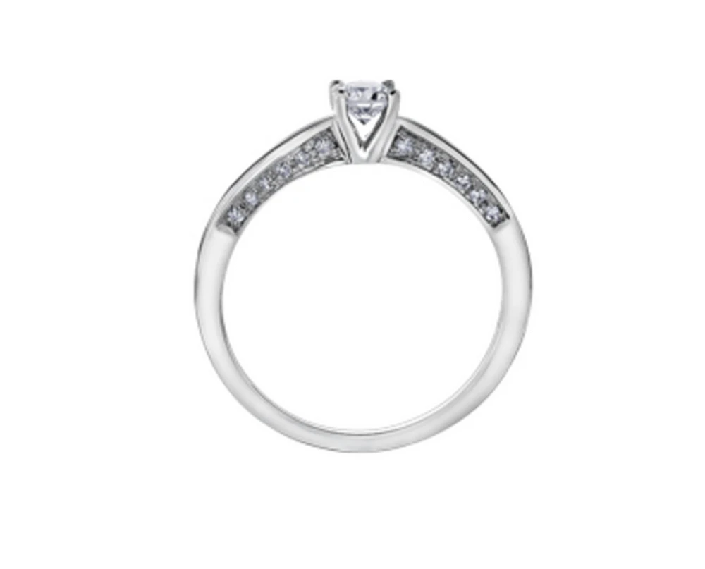 Platinum 0.35-0.82cttw Canadian Round Brilliant Diamond Engagement Ring - 0.35 Carat Total /