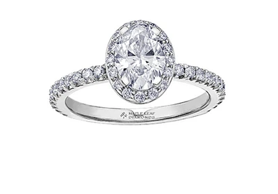 18K White Gold & Palladium Alloy (hypoallergenic) 1.45cttw Canadian Diamond Engagement Ring