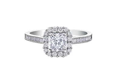 18K White Gold & Palladium Alloy (hypoallergenic) 1.60cttw Canadian Diamond Engagement Ring